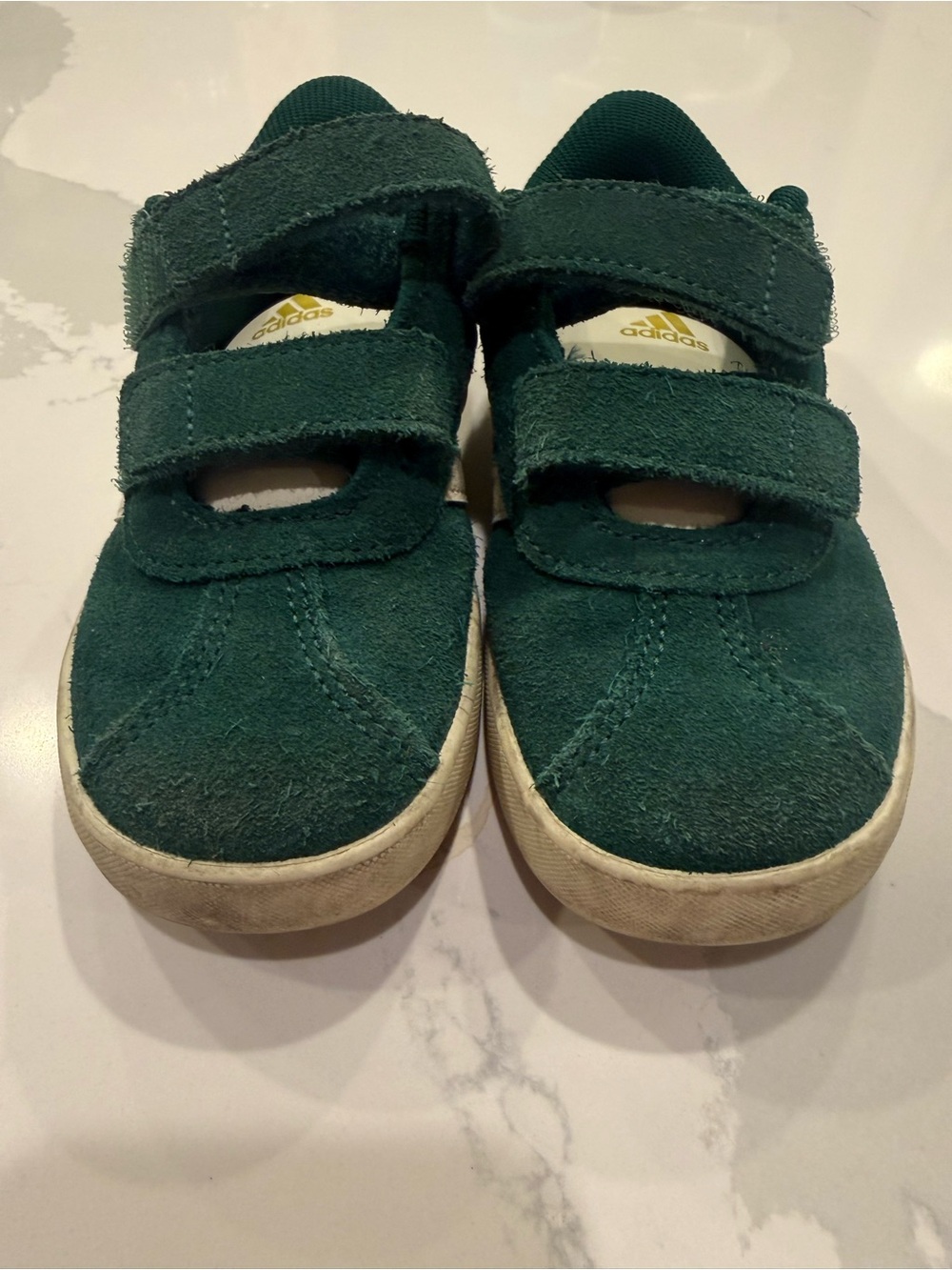 adidas Kids Green Suede Sneakers with White Stripes - Velcro 💚 - Picture 3 of 5